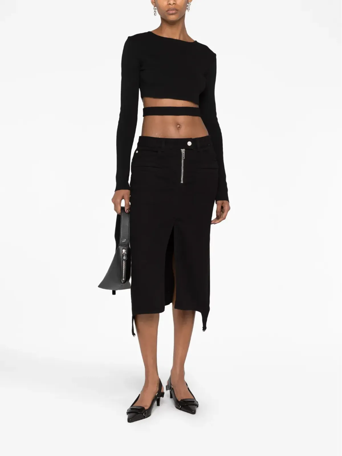 Courrèges アシンメトリックジップデニムスカート - 画像2