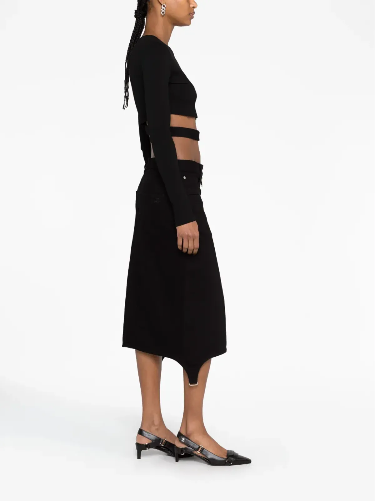 Courrèges アシンメトリックジップデニムスカート - 画像4