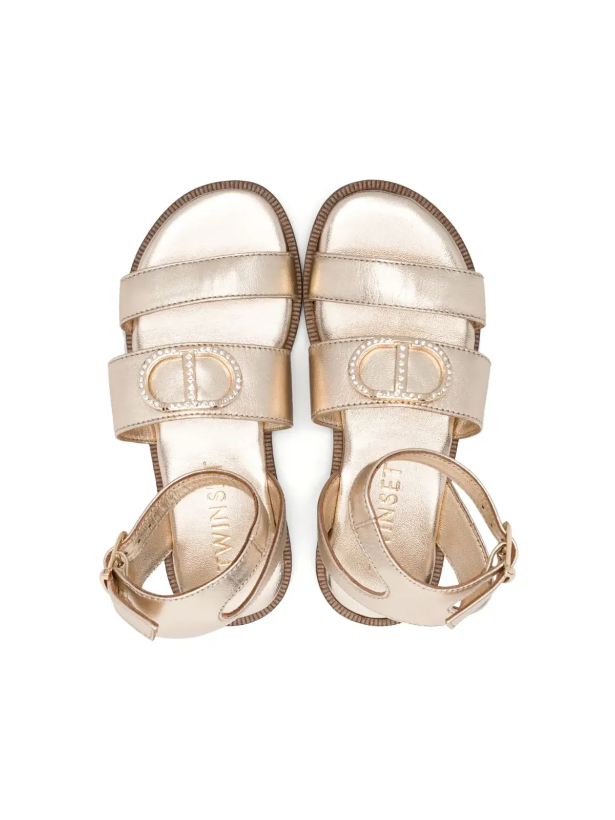 TWINSET Kids ストラップデザインサンダル - ゴールド - 画像3