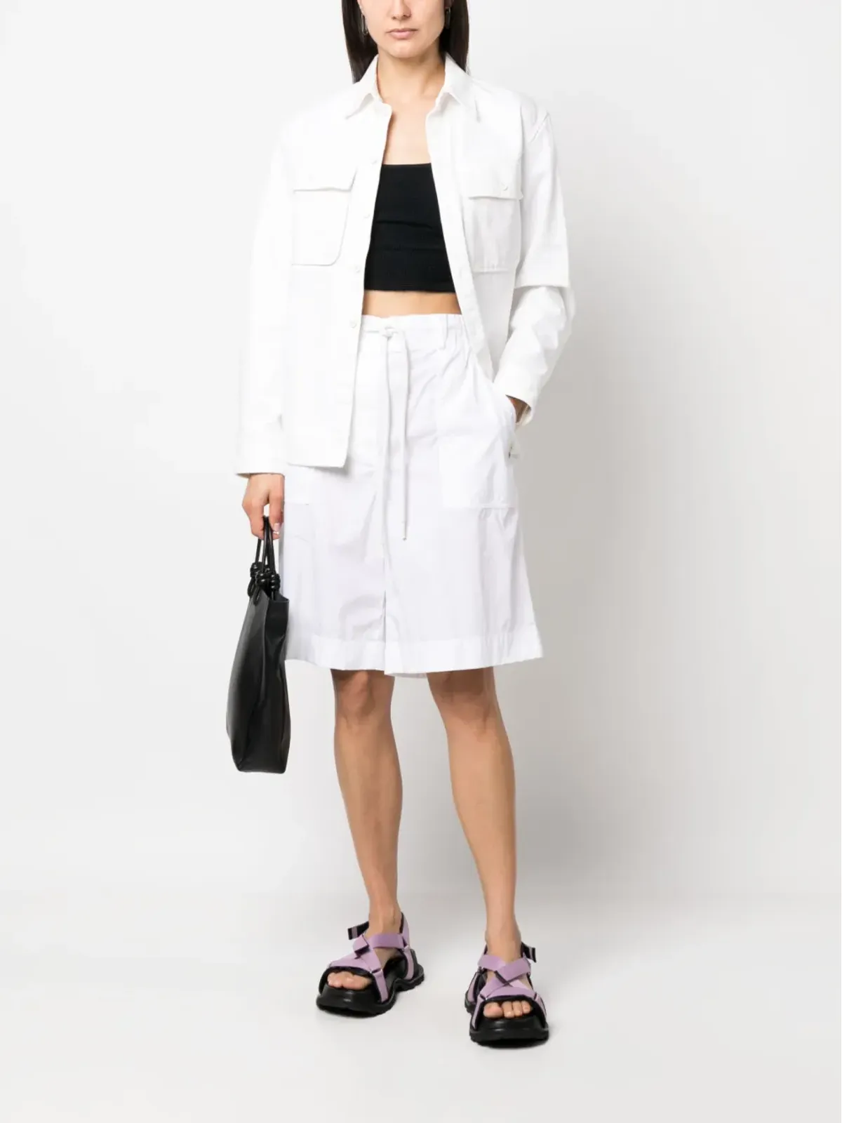 Moncler knee-length drawstring shorts - White - 画像2