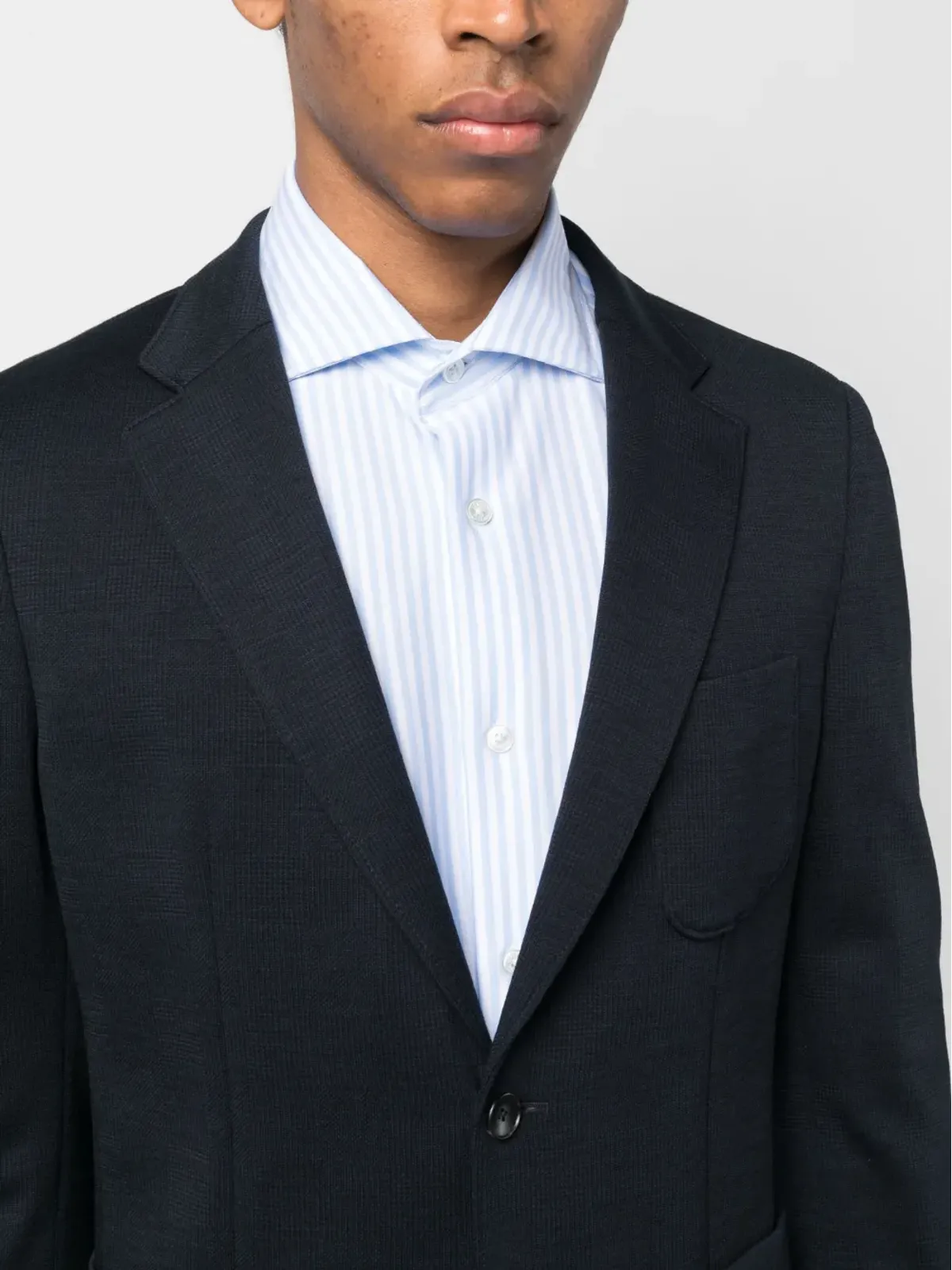 Fedeli long-sleeve buttoned shirt - Blue - 画像5