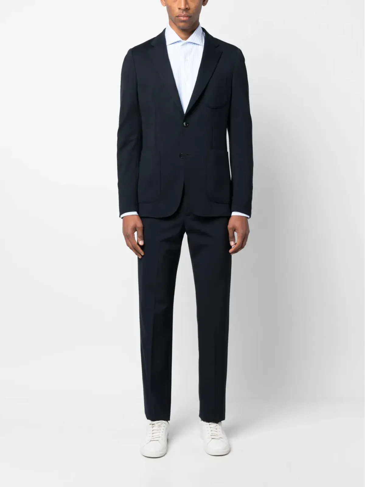 Fedeli long-sleeve buttoned shirt - Blue - 画像2