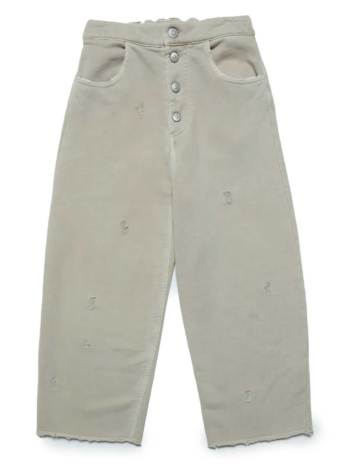 MM6 Maison Margiela Kids ディストレス加工のワイドレッグジーンズ - 画像1