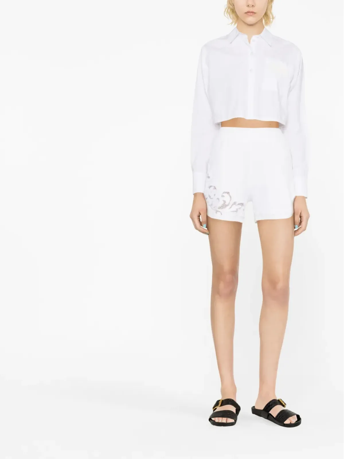 Ermanno Scervino レーストリム ハイウエストショーツ - 画像2
