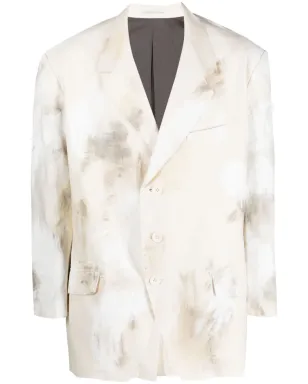 Yohji Yamamoto アブストラクトプリントジャケット - Neutrals - サムネイル1