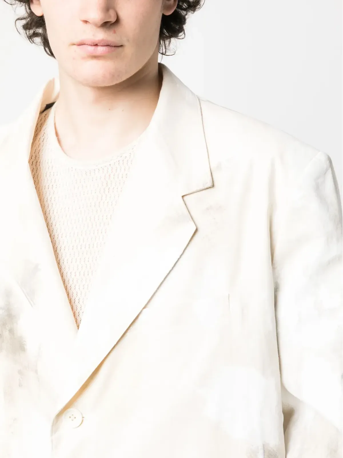 Yohji Yamamoto アブストラクトプリントジャケット - Neutrals - 画像5