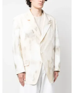 Yohji Yamamoto アブストラクトプリントジャケット - Neutrals - サムネイル3