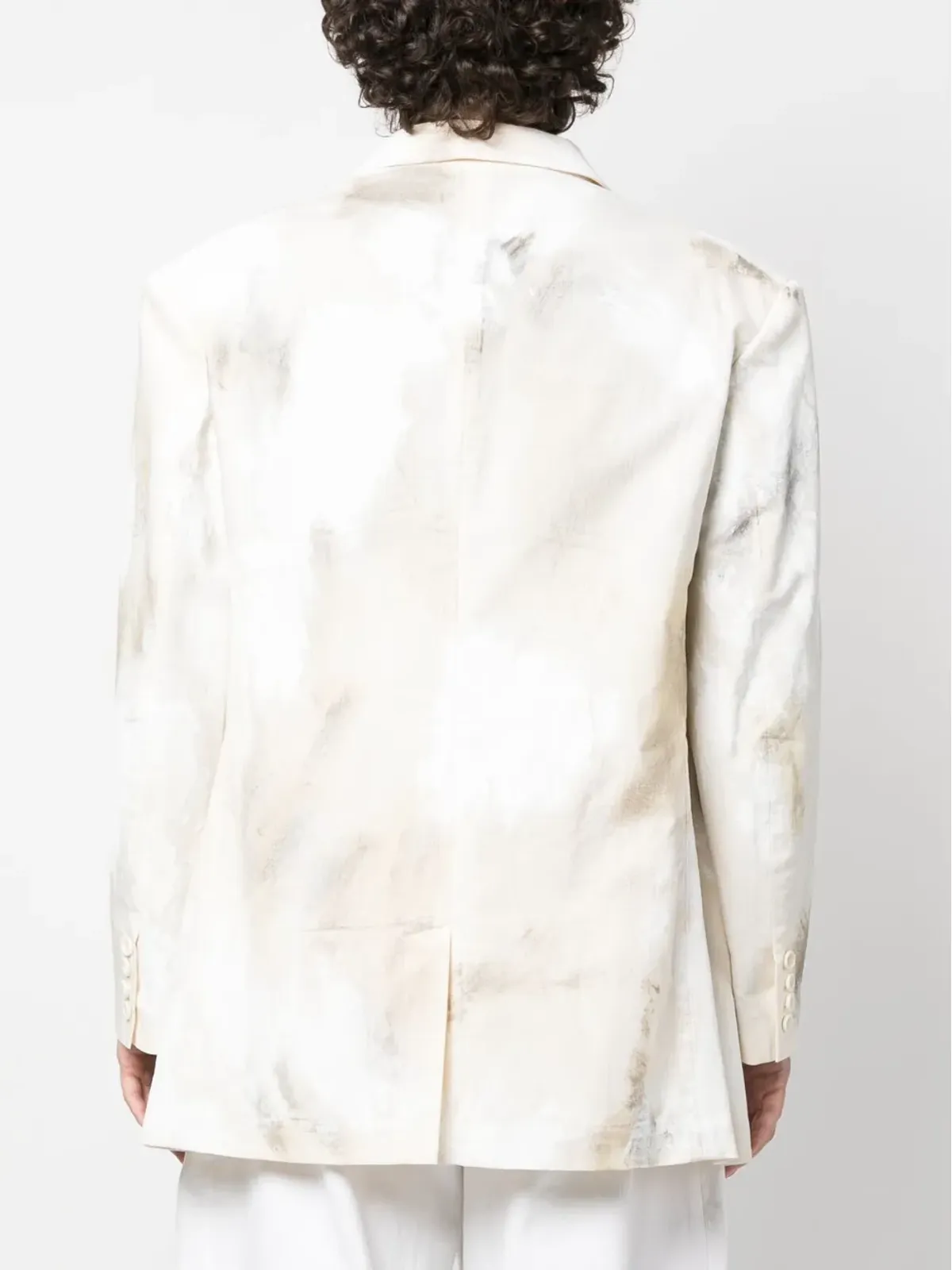 Yohji Yamamoto アブストラクトプリントジャケット - Neutrals - 画像4