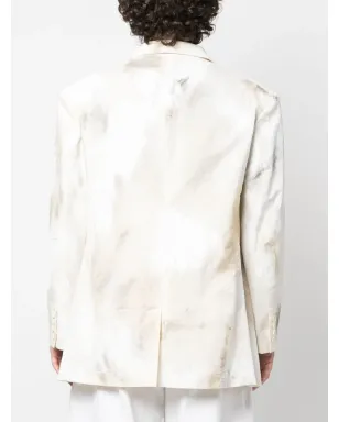 Yohji Yamamoto アブストラクトプリントジャケット - Neutrals - サムネイル4