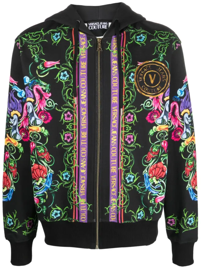 Versace Jeans Couture Versace Jeans Couture バロック柄コットンフード付きパーカーの商品画像