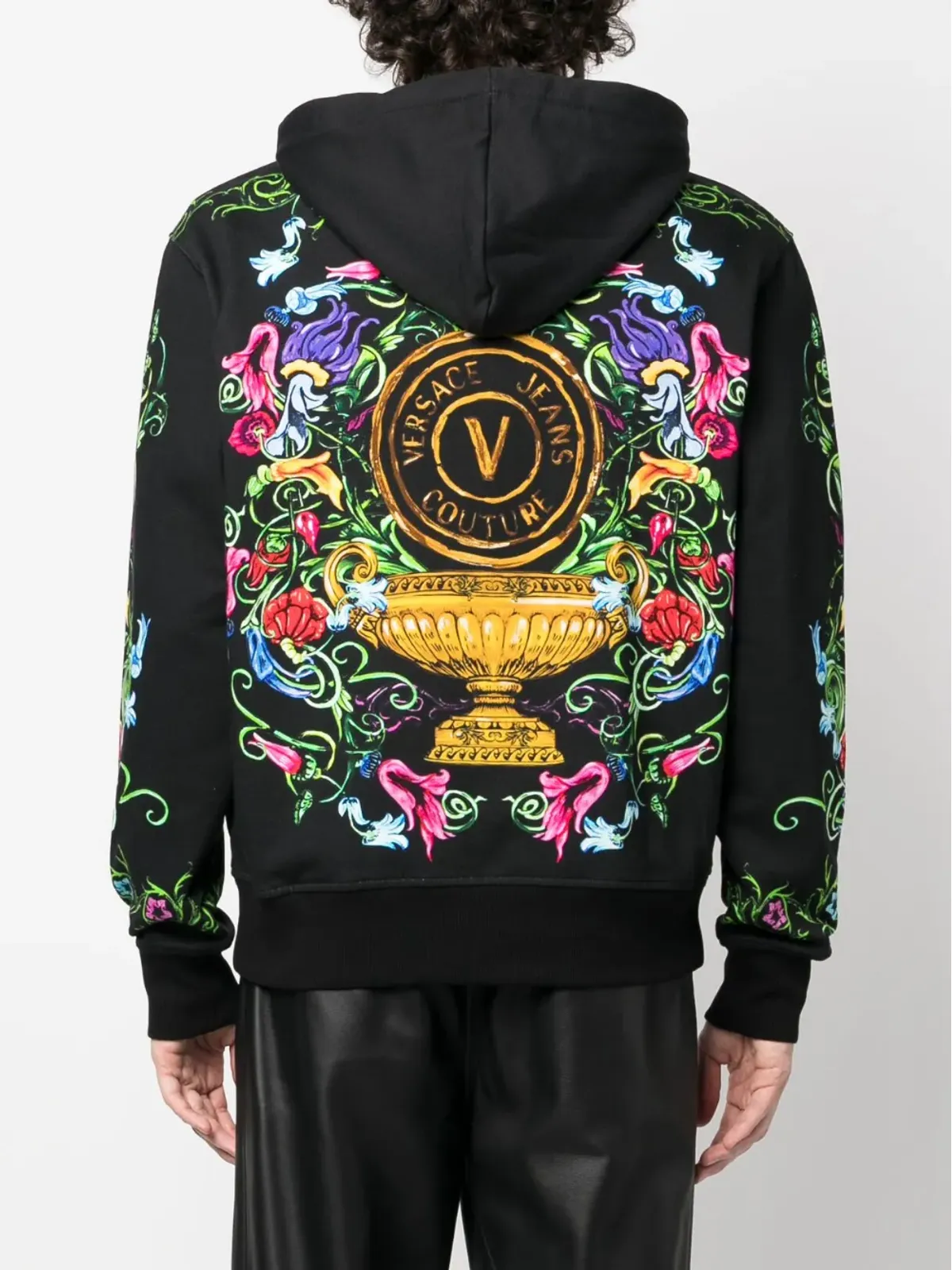 Versace Jeans Couture バロック柄コットンフード付きパーカー - 画像4