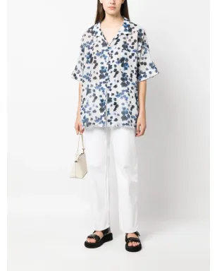 Emporio Armani Mare 抽象プリント コットンシャツ - サムネイル2