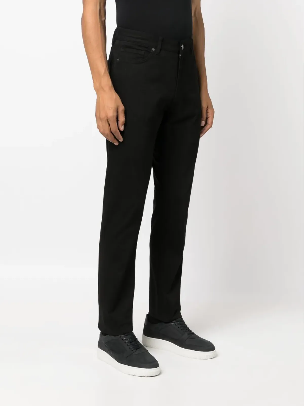 Zegna スリムカット ギャバジン チノパンツ - 画像3