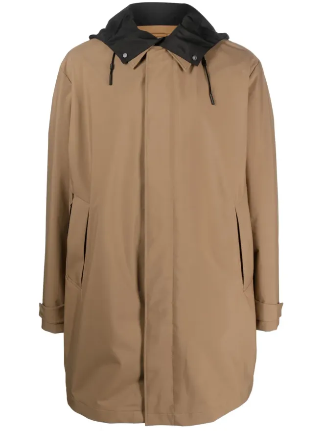 ZEGNA Zegna ロングスリーブ・フード付きレインコート ブラウンの商品画像