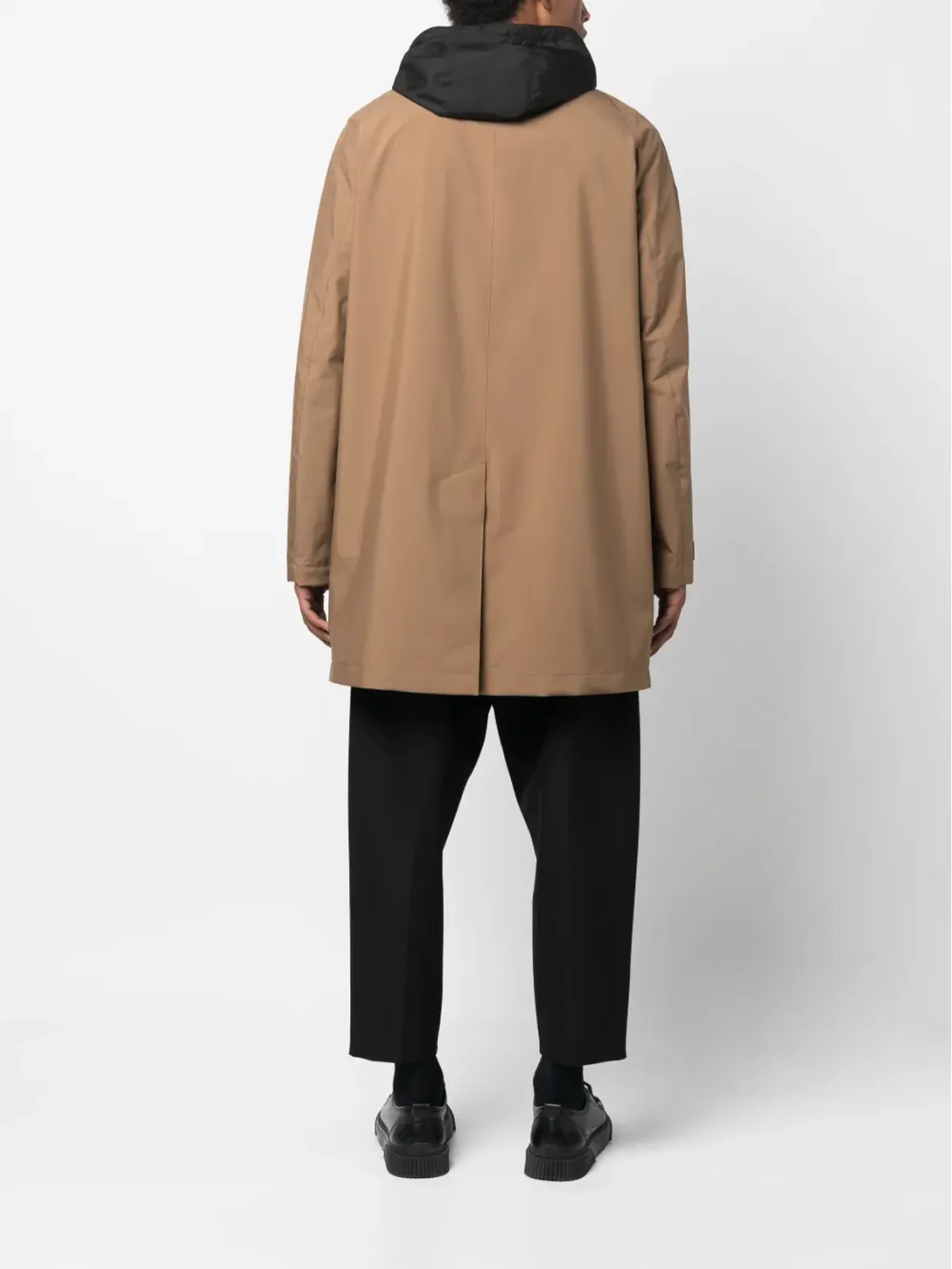 Zegna ロングスリーブ・フード付きレインコート ブラウン - 画像4