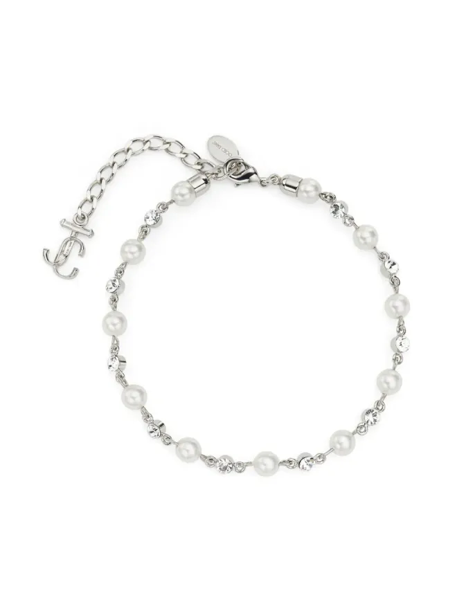 Jimmy Choo Jimmy Choo ロゴチャーム パールディテール アンクレットの商品画像