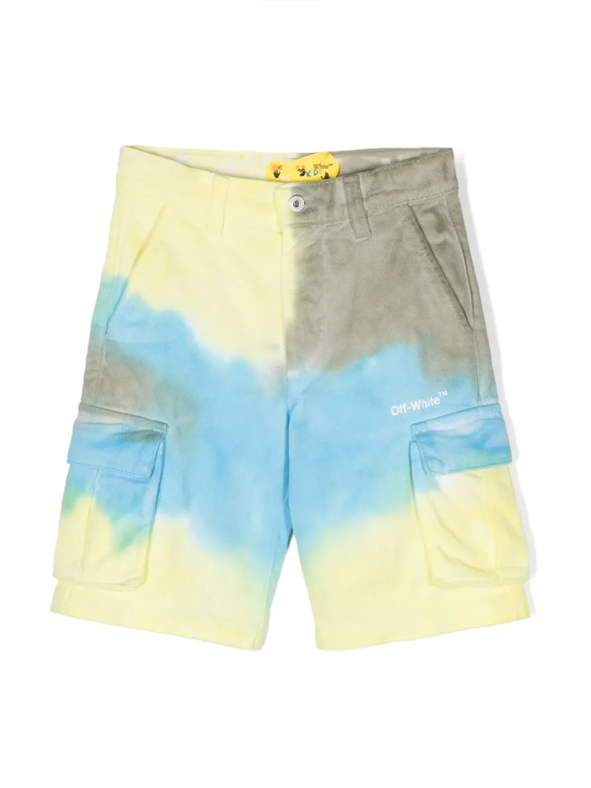 Off-White Kids タイダイ コットン カーゴ ショーツ - イエロー - 画像1