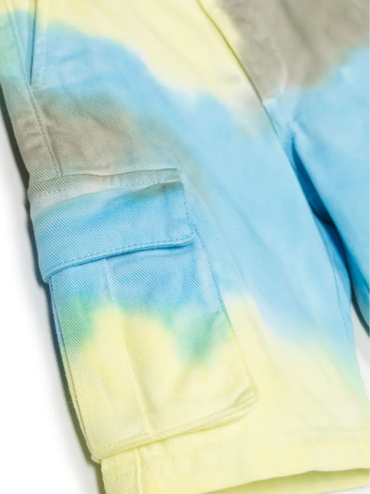 Off-White Kids タイダイ コットン カーゴ ショーツ - イエロー - 画像3