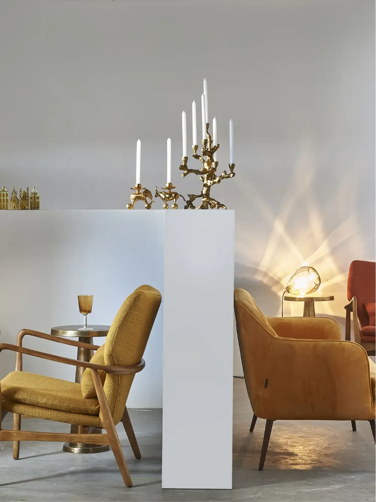 POLSPOTTEN Apple Tree candle holder - Gold - 画像5