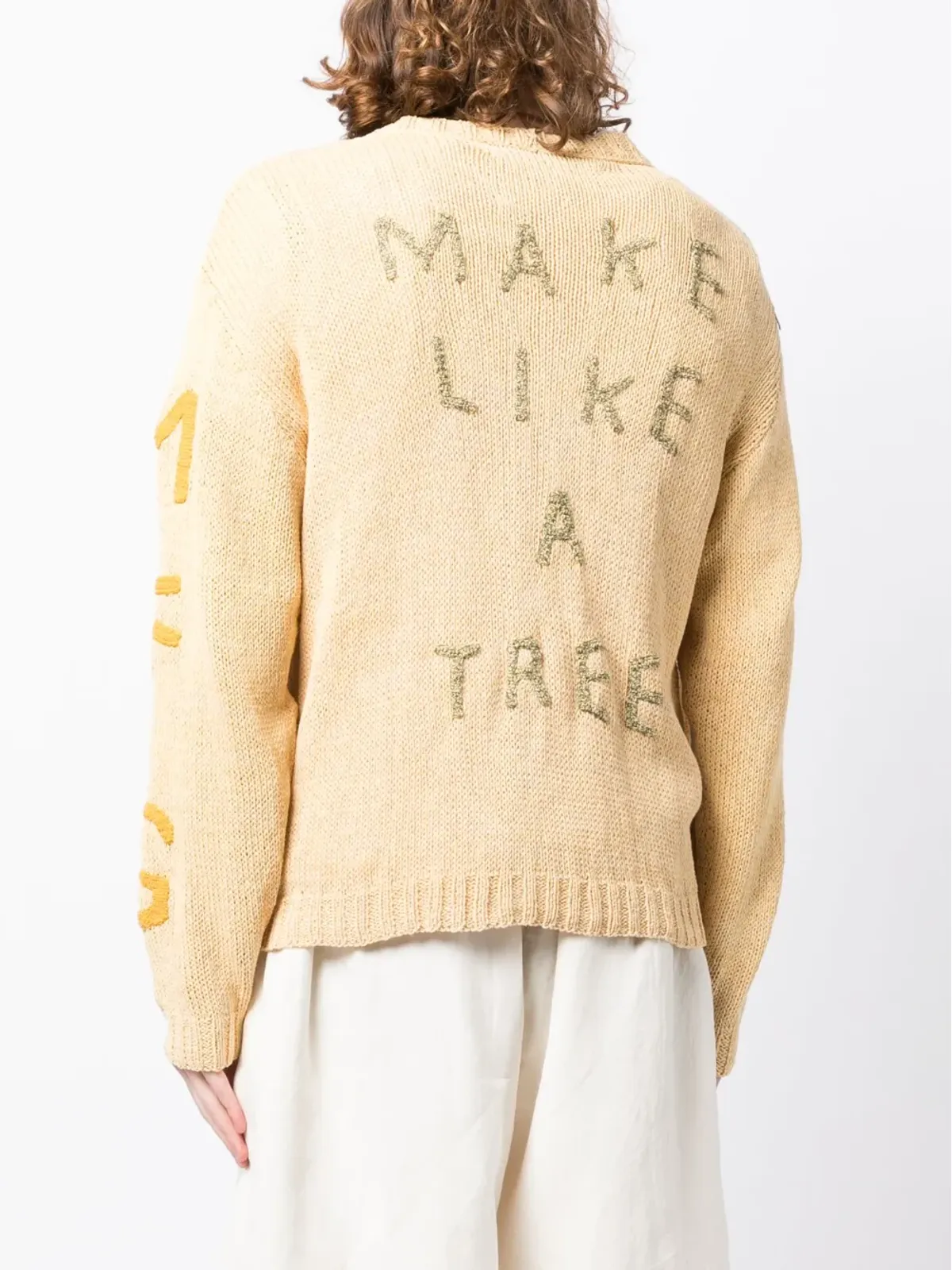 STORY mfg. Twinsun appliqué-detailing cardigan - Yellow - 画像4