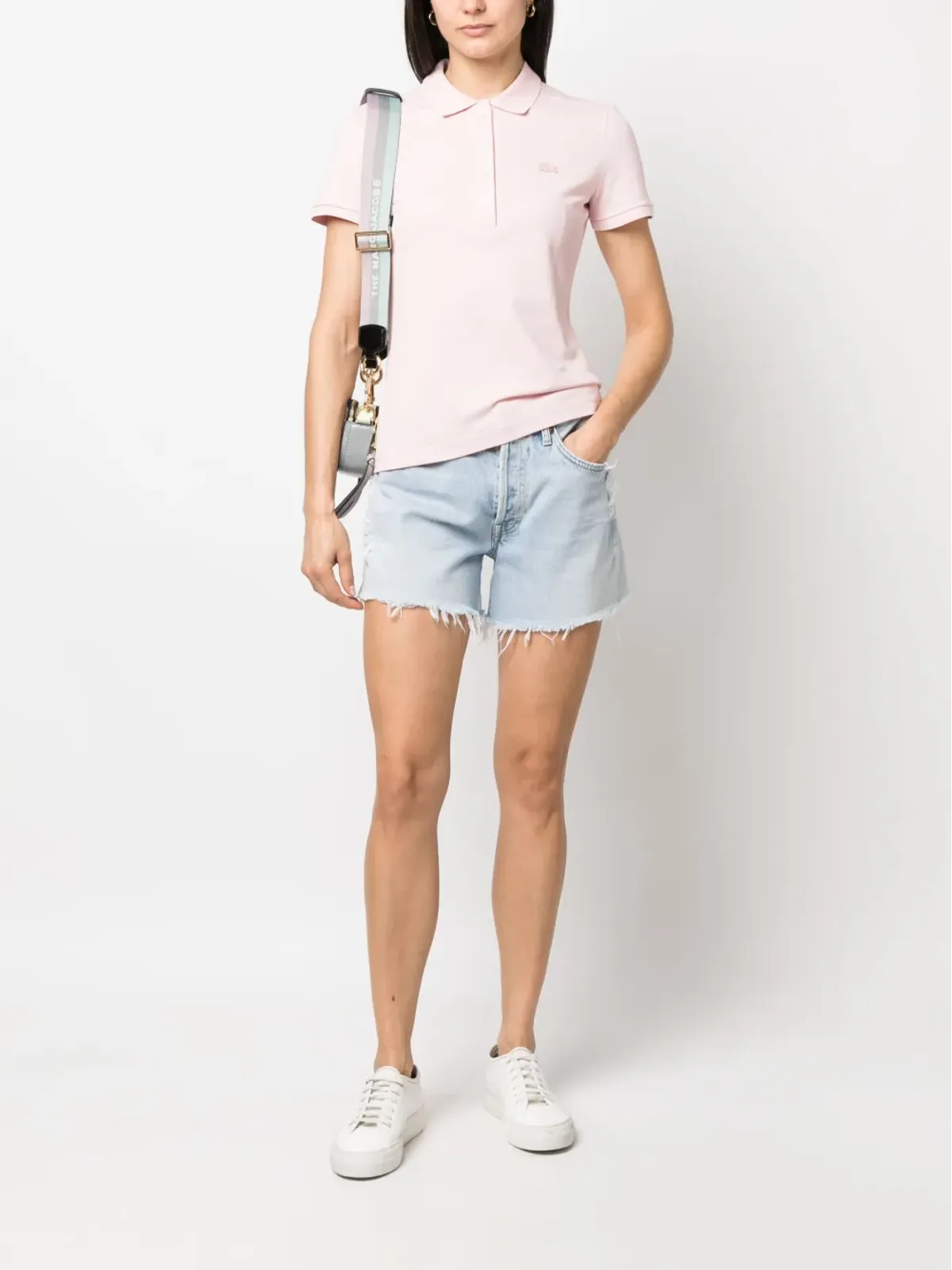 Lacoste ロゴアップリケ付きコットンポロシャツ - 画像2