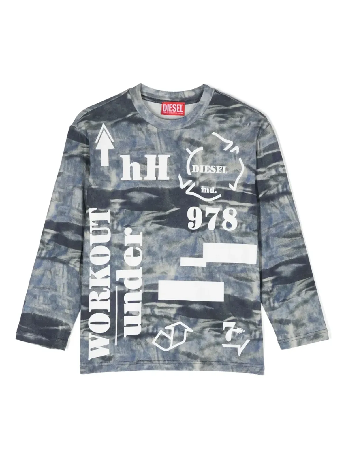 Diesel Kids distressed-effect ロングスリーブTシャツ - 画像1