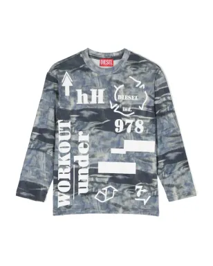 Diesel Kids distressed-effect ロングスリーブTシャツ - サムネイル1