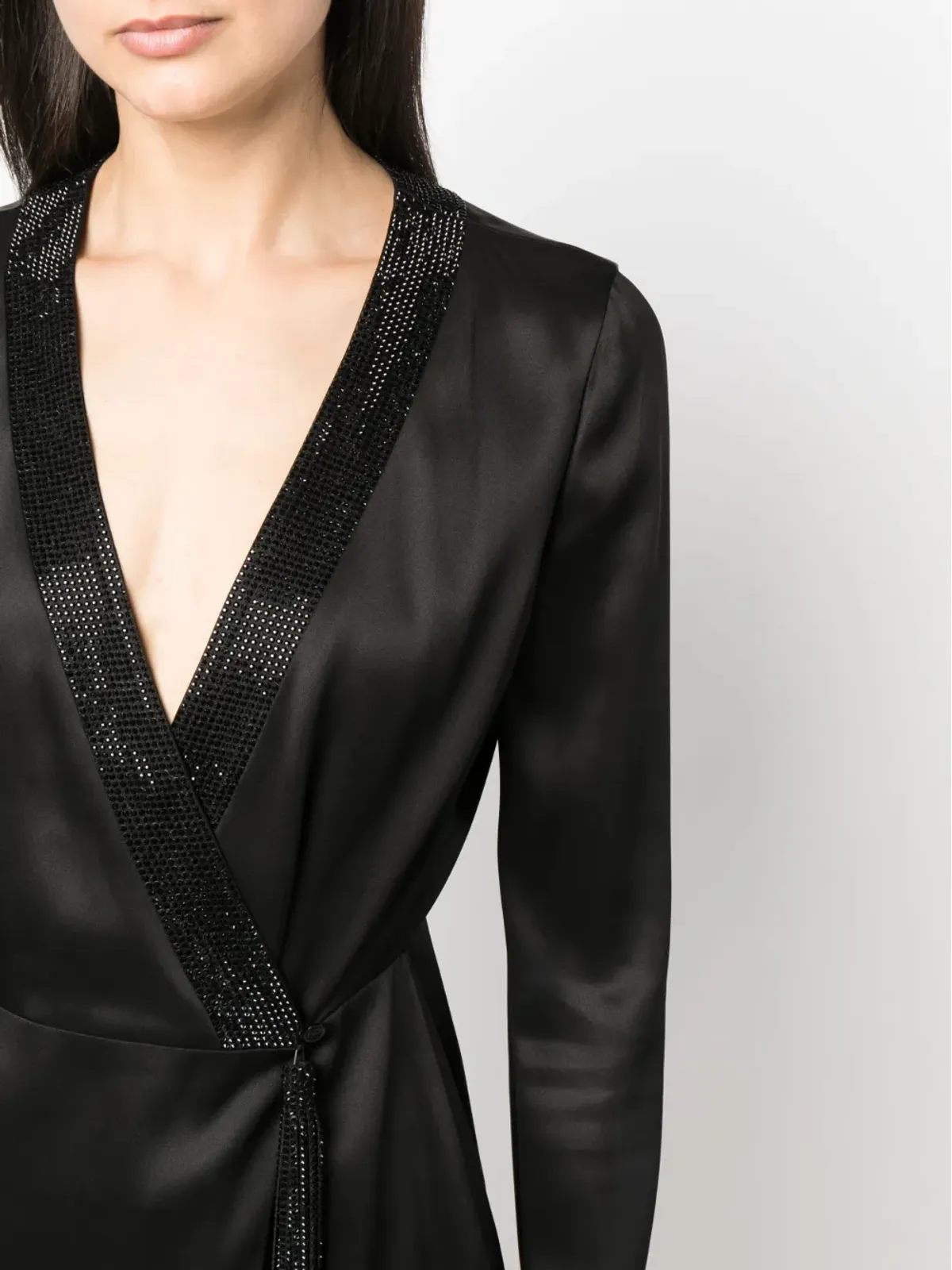 Giorgio Armani シャレット クリスタル装飾シルクトップ - 画像5