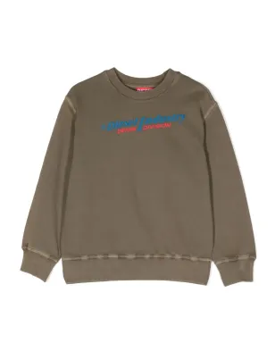 Diesel Kids ロゴ刺繍入りコットン スウェットシャツ - グリーン - サムネイル1