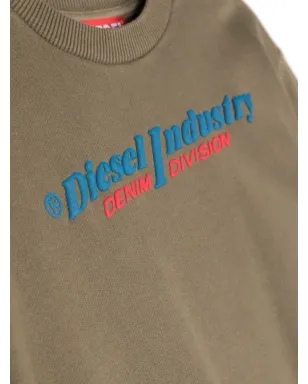Diesel Kids ロゴ刺繍入りコットン スウェットシャツ - グリーン - サムネイル3