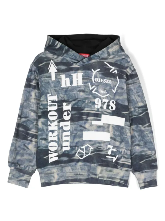 Diesel Kids Diesel Kids グラフィックプリント コットン パーカーの商品画像