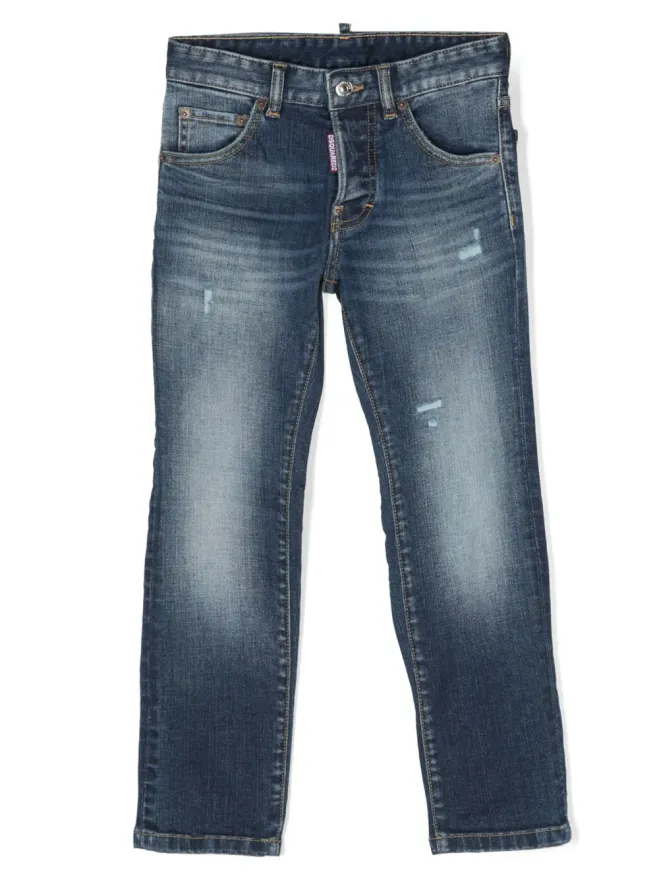 DSQUARED2 KIDS DSQUARED2 KIDS ロゴパッチ・ダメージデニムの商品画像