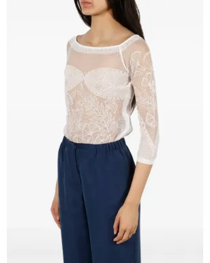 Alberta Ferretti レースブラウス（ホワイト） - サムネイル3