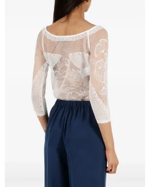 Alberta Ferretti レースブラウス（ホワイト） - サムネイル4