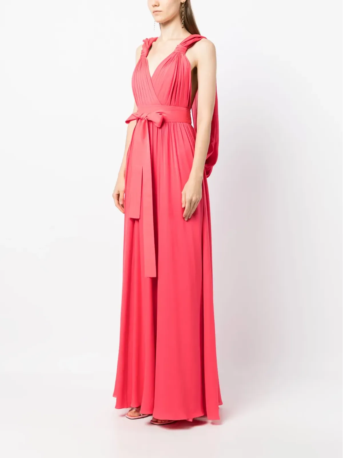 Elie Saab リボンディテール ダブルジョージェット ガウン - 画像3