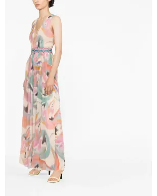 ETRO アブストラクトプリント シルク マキシドレス - サムネイル4