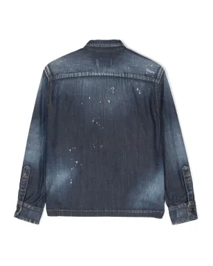 DSQUARED2 KIDS ペイントスプラター デニムシャツ - サムネイル2