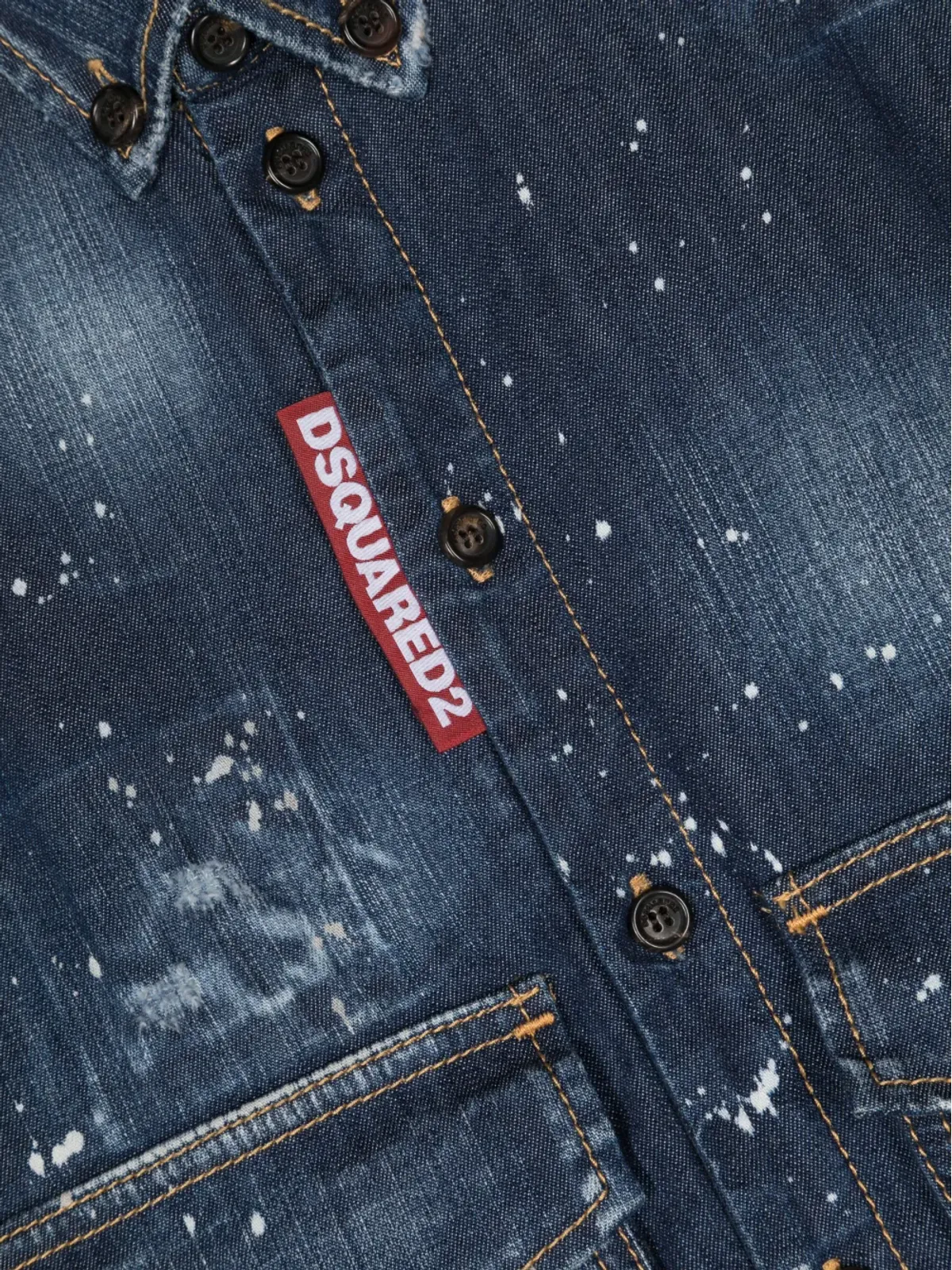 DSQUARED2 KIDS ペイントスプラター デニムシャツ - 画像3