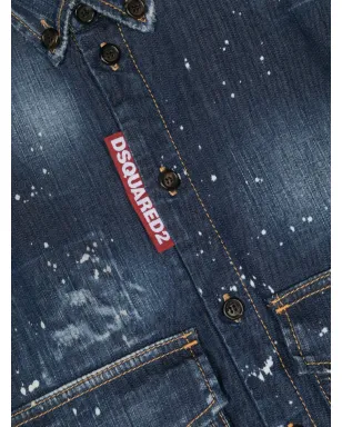 DSQUARED2 KIDS ペイントスプラター デニムシャツ - サムネイル3