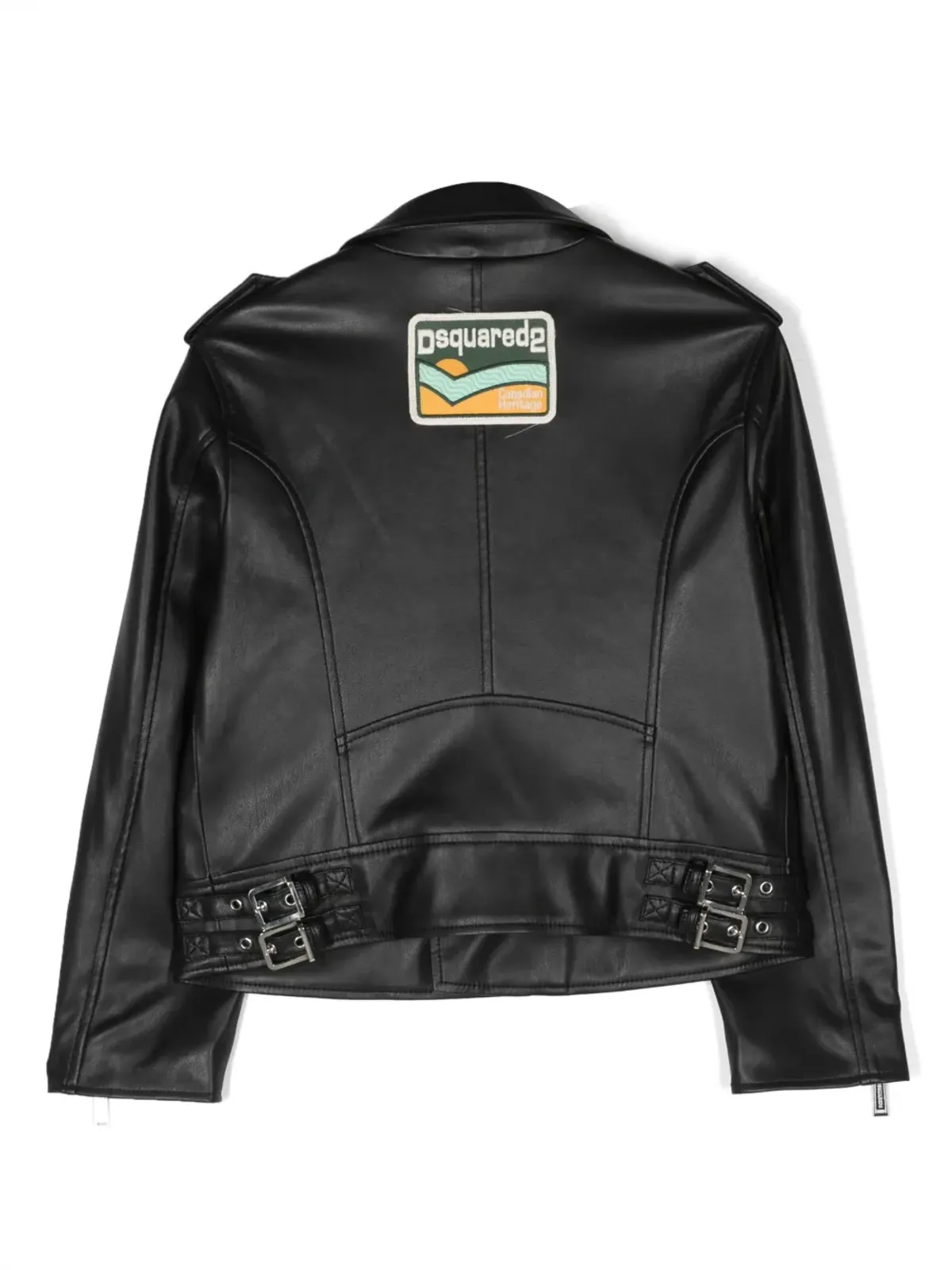 DSQUARED2 KIDS ロゴパッチ フェイクレザー ジャケット - ブラック - 画像2