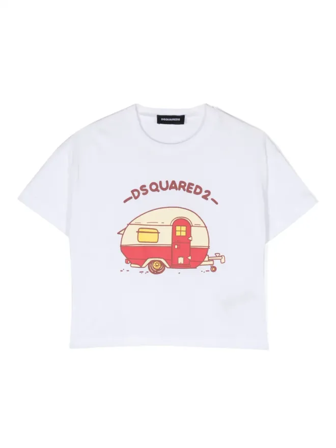 DSQUARED2 KIDS DSQUARED2 KIDS グラフィックプリント コットンTシャツ - Whiteの商品画像