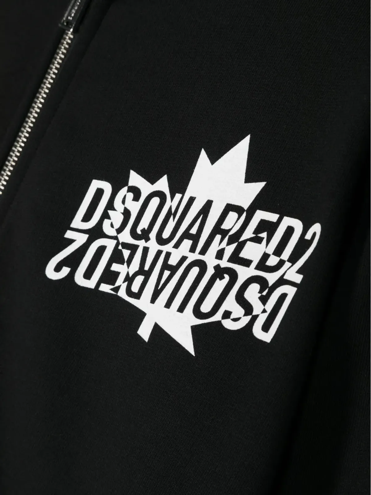 DSQUARED2 KIDS ロゴプリント ジップフロント フード付きパーカー - 画像3