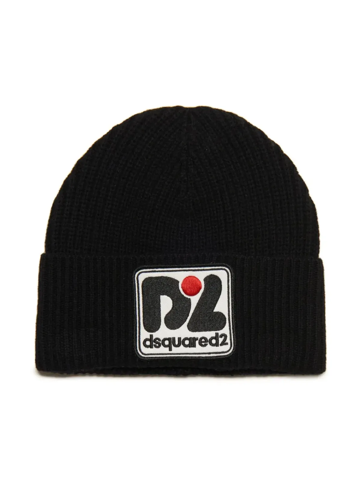DSQUARED2 KIDS ロゴパッチ・リブ編みニット帽 - 画像1
