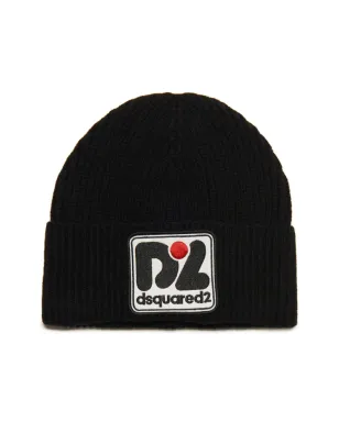 DSQUARED2 KIDS ロゴパッチ・リブ編みニット帽 - サムネイル1