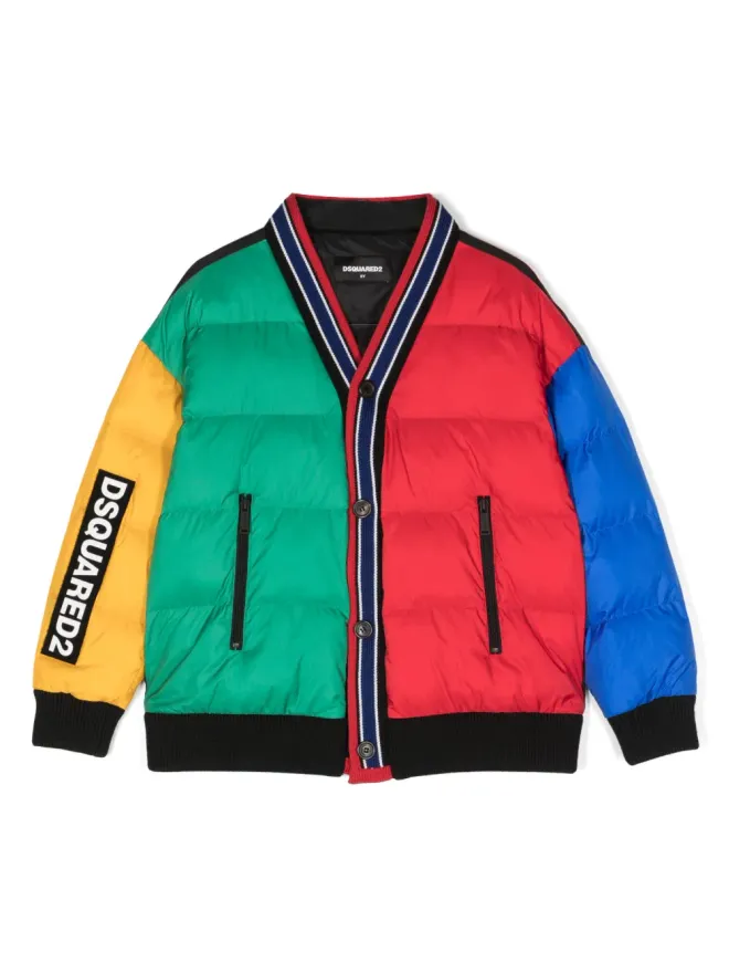 DSQUARED2 KIDS DSQUARED2 KIDS カラー・ブロック ボタン留め パディッドジャケットの商品画像