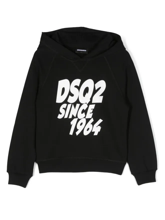 DSQUARED2 KIDS DSQUARED2 KIDS ロゴ入りフロックコットンフード付きパーカーの商品画像