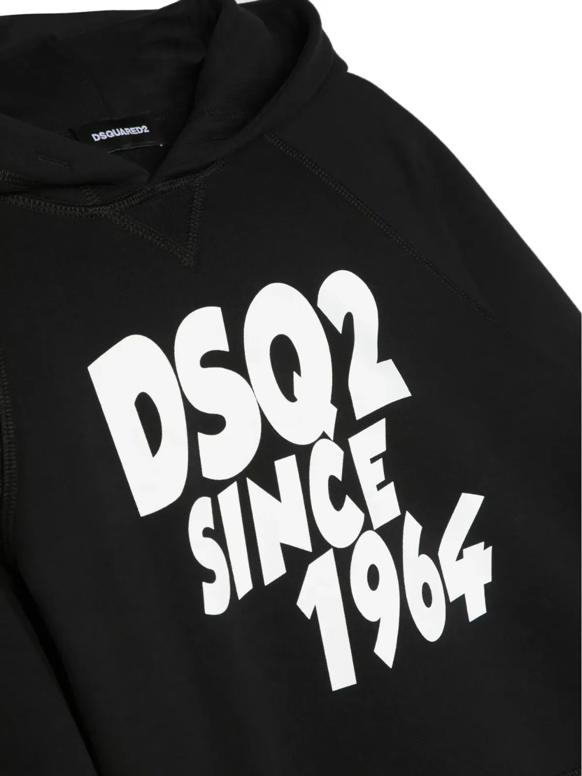 DSQUARED2 KIDS ロゴ入りフロックコットンフード付きパーカー - 画像3