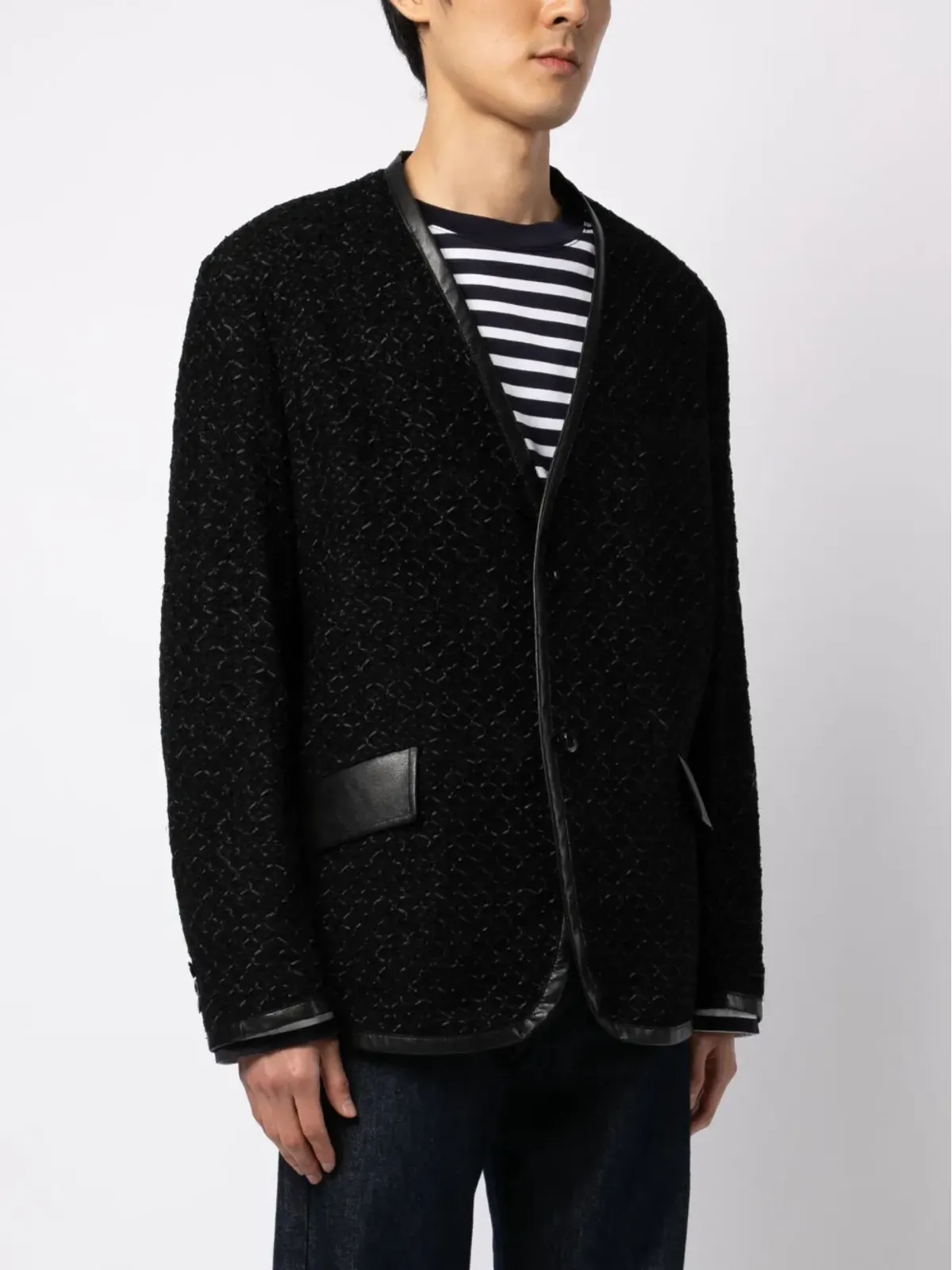Junya Watanabe MAN Vネック・シングルブレストジャケット - 画像3