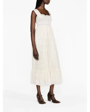 Gucci ブロderie anglaise コットン ミディドレス - サムネイル4