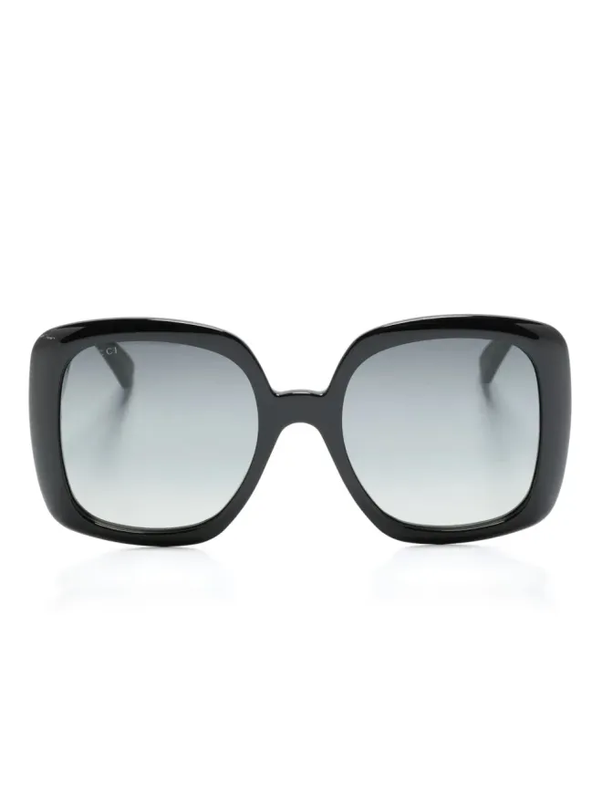 Gucci Eyewear Gucci Eyewear ウェブストライプ・スクエアフレーム サングラスの商品画像